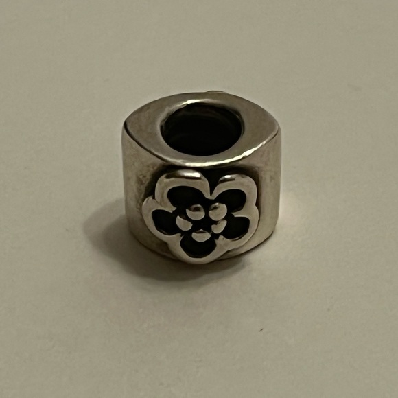 Retired Pandora Floral Block Charm - Picture 1 of 5